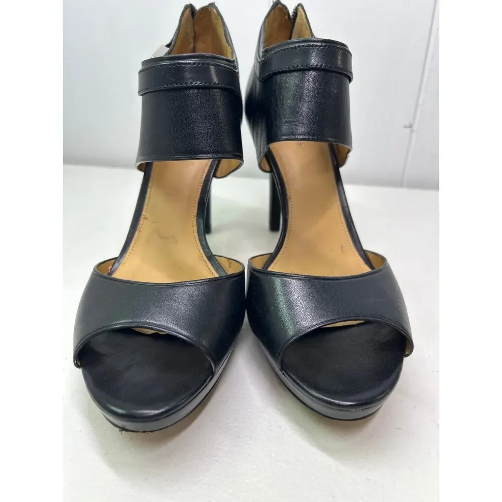 Coach Women's Wexwood Leather/Mat Calf Ankle Strap D-Orsay Pump Black Size 8